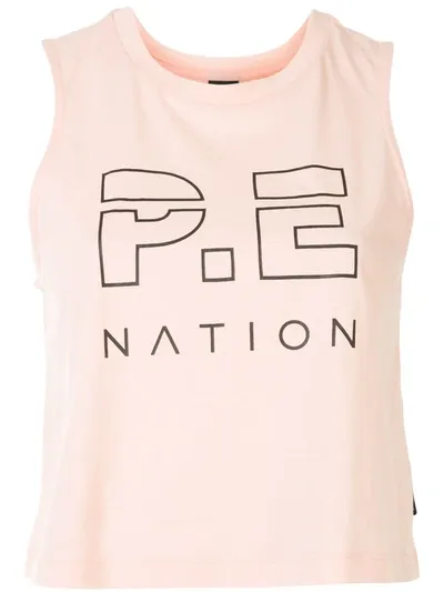 P.e Nation Cropped Logo Stamp Vest In Orange