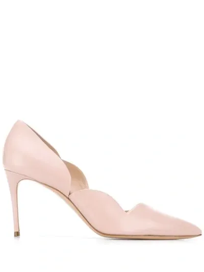 Casadei 90mm Scalloped-edge Pumps In Pink