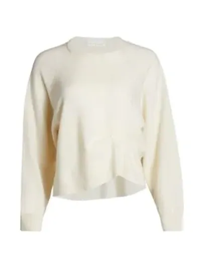 Remain Birger Christensen Beni Gathered Hem Wool Sweater In White