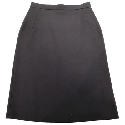 Pre-owned Versus Wool Mid-length Skirt In Black