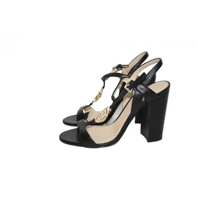 Pre-owned Escada Leather Sandals In Black