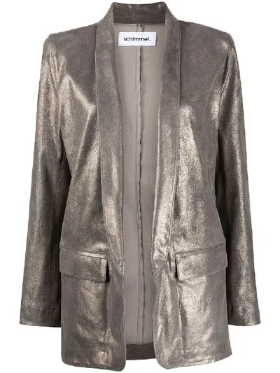 Sylvie Schimmel Open Front Smoking Blazer In Grey