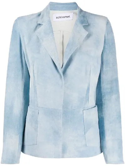 Sylvie Schimmel Saloon Leather Blazer In Blue