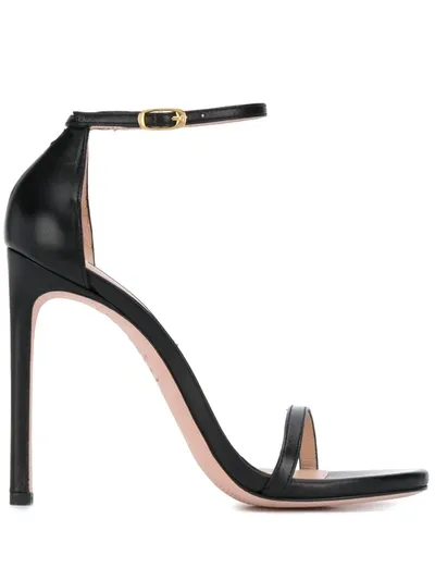 Stuart Weitzman Strap Stiletto Sandals In Black