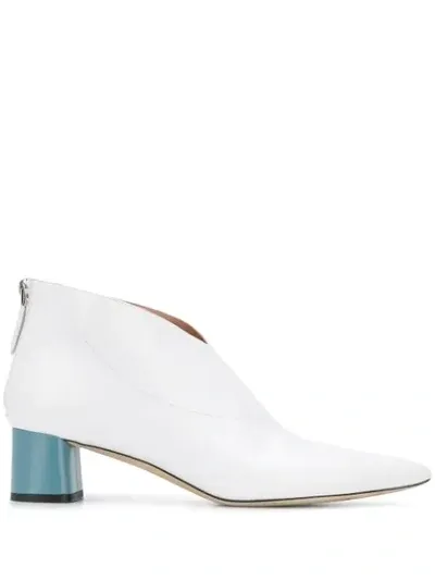 Emilio Pucci Pointed Low Ankle Boot In White