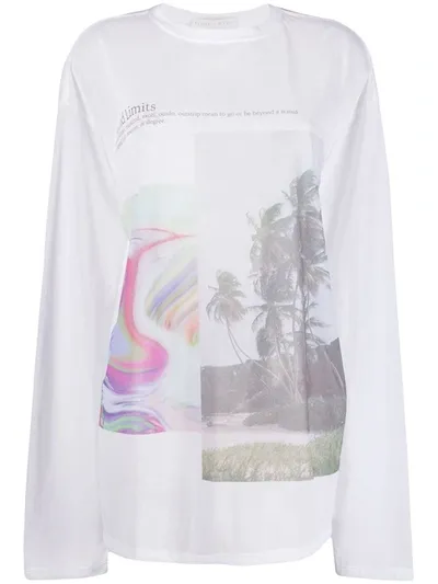 Fenty Immigrant Print Long-sleeve T-shirt In White