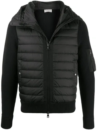 Moncler Padded-front Hooded Jacket In Black