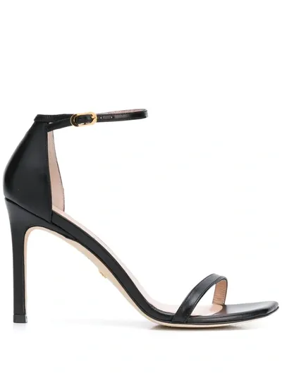 Stuart Weitzman Women's Amelina Metallic Sandals In Black