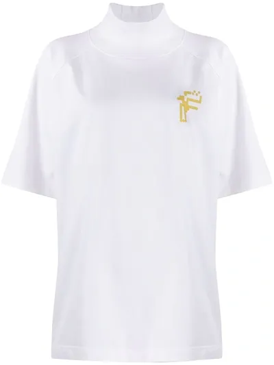 Fenty Oversized High-neck Printed T-shirt In White