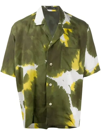 Issey Miyake Oversized Abstract Print Shirt In Green