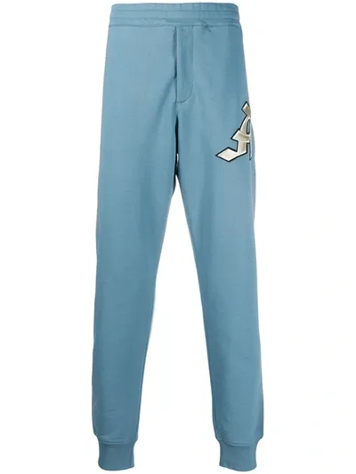 Alexander Mcqueen Logo-patch Track Pants In Blue