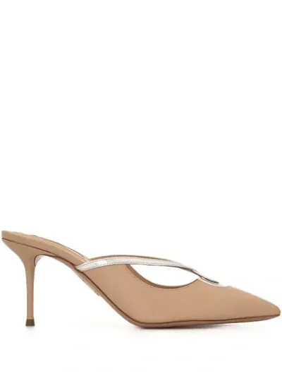 Aquazzura Pointed Mules In Neutrals