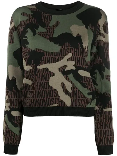 Moschino Lost & Found Jumper Camouflage In Green