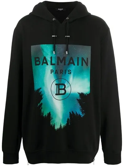 Balmain Black Cotton Hoodie