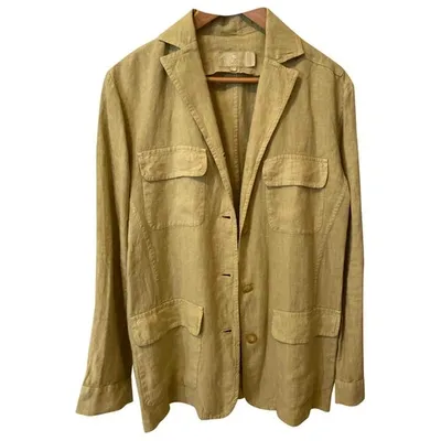 Pre-owned Etro Linen Blazer In Khaki