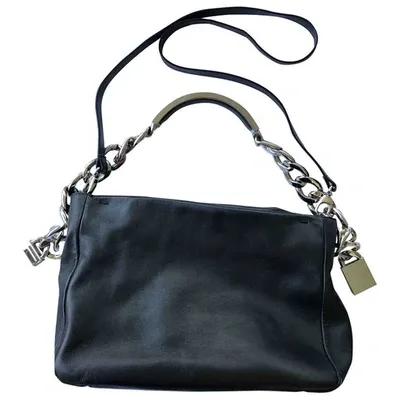 Pre-owned Maison Margiela Leather Handbag In Black