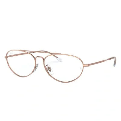 Ray Ban Rb6454 Eyeglasses Shiny Rose Gold Frame Clear Lenses 56-20 In Glänzendes Rose Gold