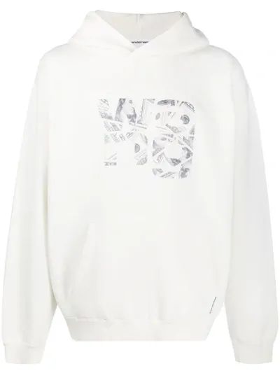 Alexander Wang Logo Print Hoodie In White