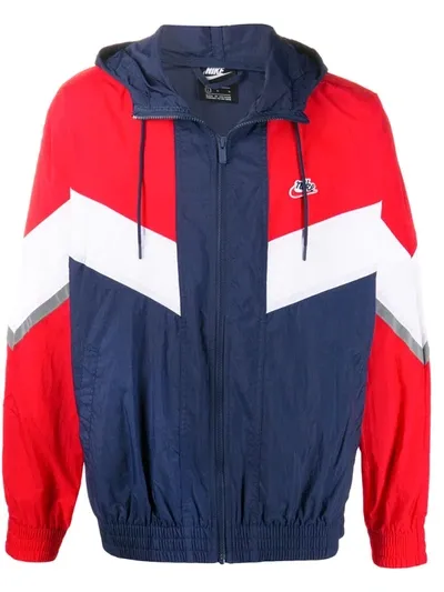 Nike Sportswear Windrunner+ Men's Hooded Jacket (midnight Navy) - Clearance Sale In Midnight Navy/ Red/ White