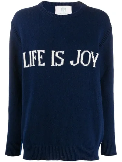 Alberta Ferretti Slogan Detail Jumper In Blue