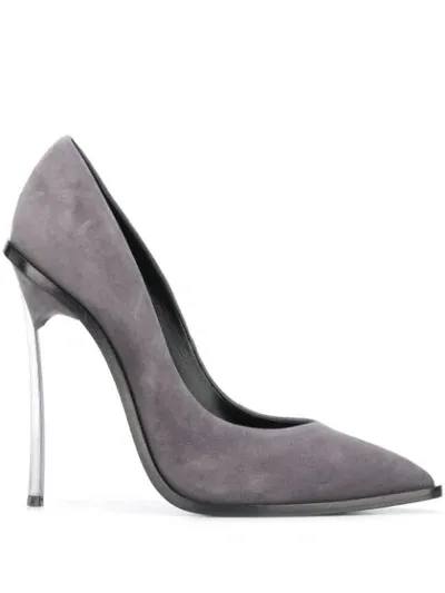 Casadei Suede Slip-on Pumps In Grey