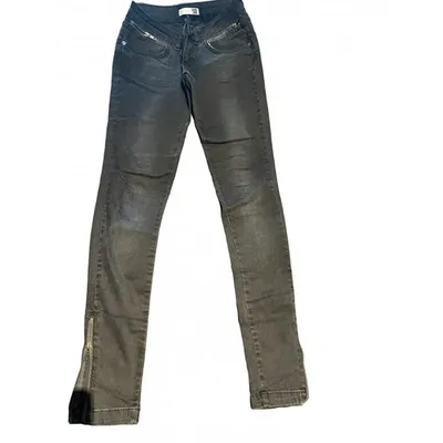 Pre-owned Anine Bing Slim Jeans In Grey