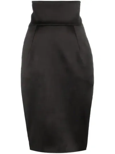 Alexandre Vauthier High-rise Wool-crepe Pencil Skirt In Black