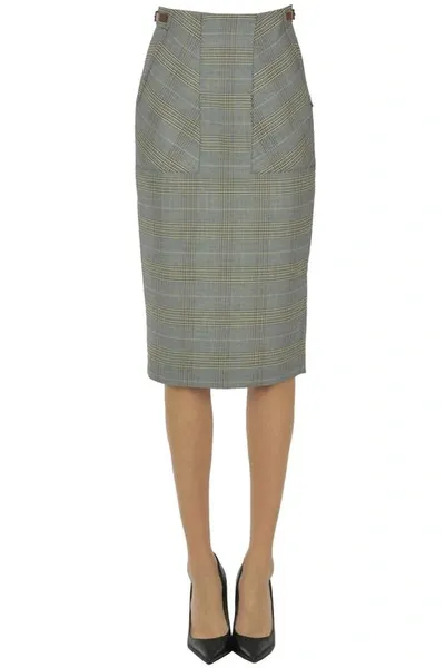 Sportmax Cesi Prince Of Wales Pencil Skirt In Multi