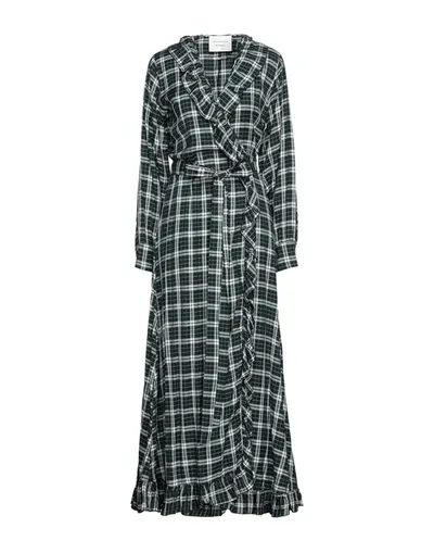 Les Coyotes De Paris Checked Print Wrap Dress In Multicoloured