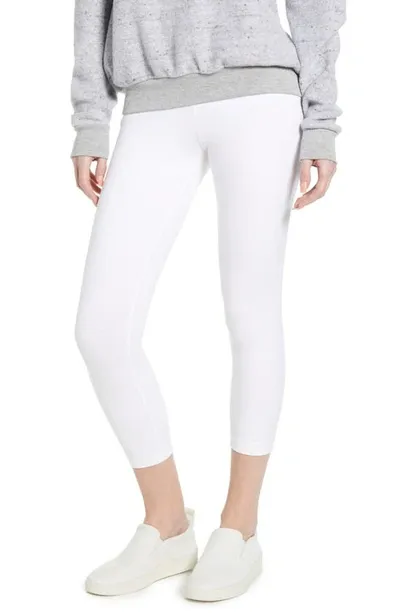 Lyssé Cotton Stretch Cropped Leggings In White