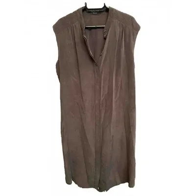 Pre-owned Allsaints Silk Mid-length Dress In Black