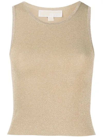 Michael Michael Kors Lurex Knit Vest In Gold