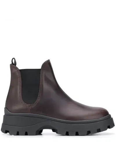 Miu Miu Chunky Sole Boots In Brown