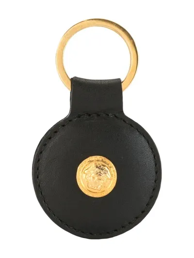 Pre-owned Versace 1990s Medusa Keyring In Black