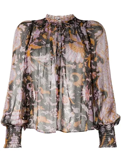 Ulla Johnson Anita Graphic-print Blouse In Black