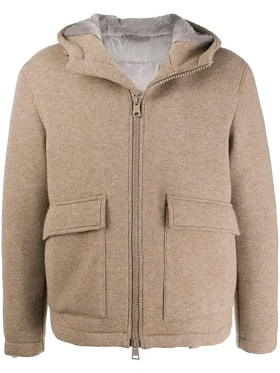 Herno Zip-front Jacket In Neutrals