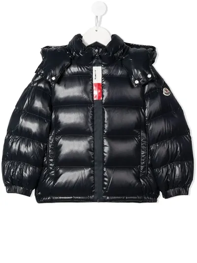 Moncler Kids' Long Sleeve Zip-up Puffer Jacket In Blue