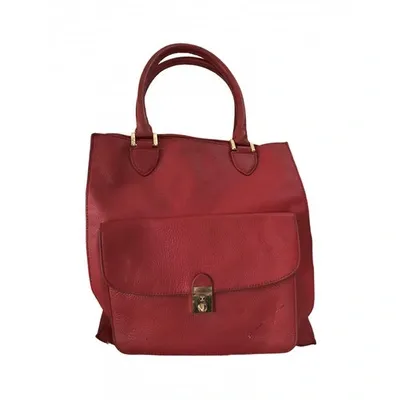 Pre-owned Tory Burch Leather Handbag In Red