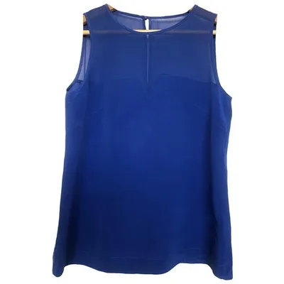 Pre-owned French Connection Silk Blouse In Blue