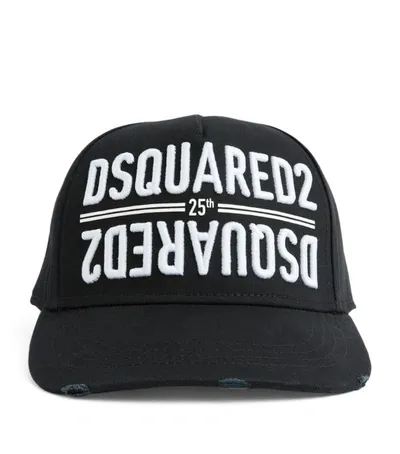 Dsquared2 Baseball Cap With Mirrored Logo In Black,white