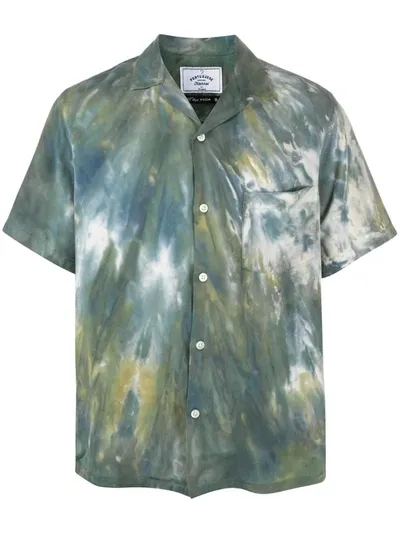 Portuguese Flannel Messy Dogtown Bowling Shirt In Green