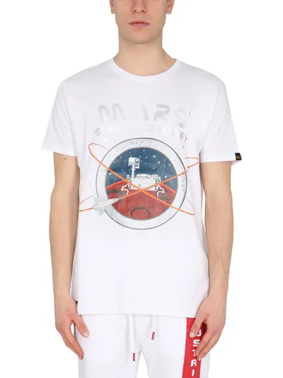 Alpha Industries "mission To Mars" T-shirt In White