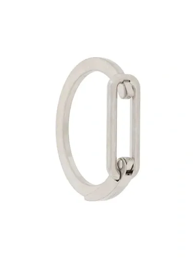 Saint Laurent Carabiner Logo-engraved Bracelet In Silver