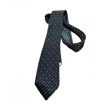 Pre-owned Celine Silk Tie In Blue