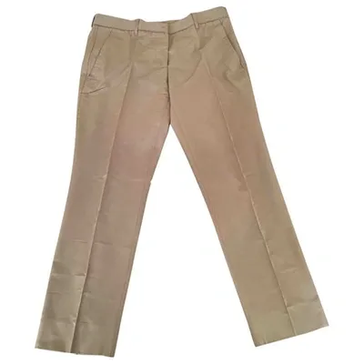 Pre-owned Miu Miu Straight Pants In Camel