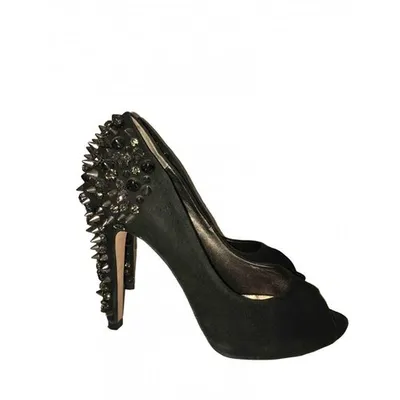 Pre-owned Sam Edelman Velvet Heels In Black