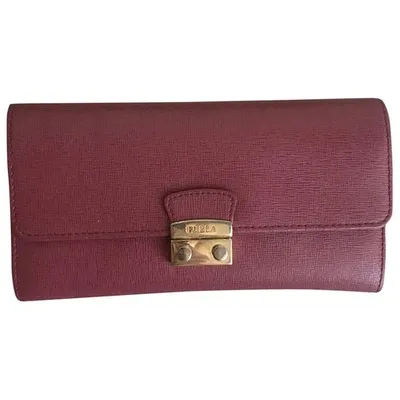 Pre-owned Furla Leather Wallet In Pink