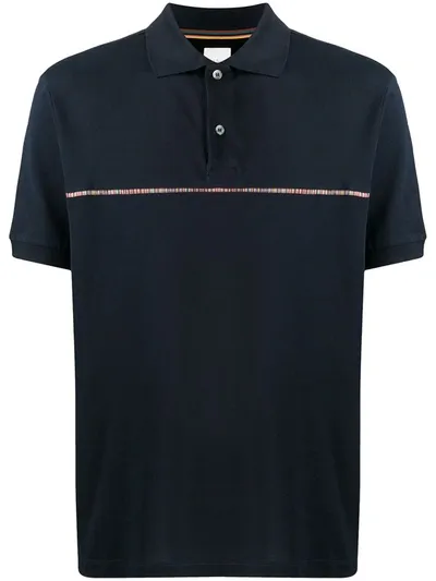 Paul Smith Signature Stripe Polo Shirt In Blue