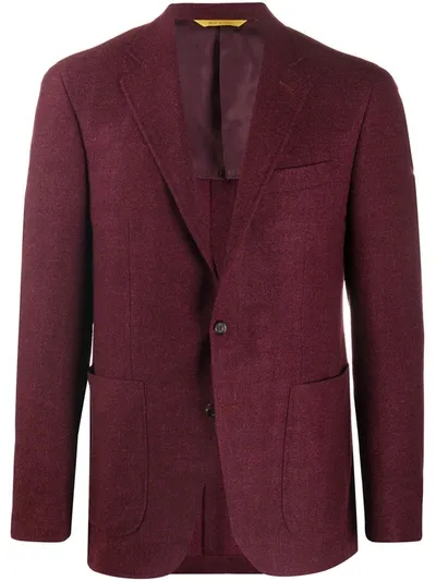 Canali Textured Single-breasted Blazer In Red