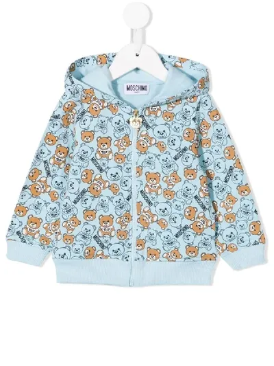 Moschino Light Blue Sweatshirt With Teddy Bears For Baby Boy